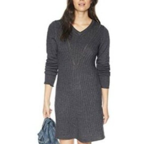 Aventura Karissa Wool Cashmere Silk Long Sleeve V Neck Sweater Dress Sz M - Picture 12 of 12